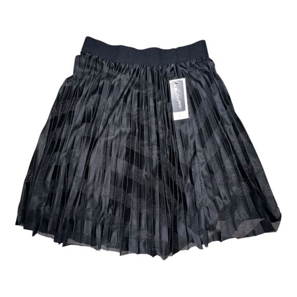 Metrowear New York Petite Black Lined Skirt Mesh Striped Extra Large PXL NWT - Picture 1 of 7